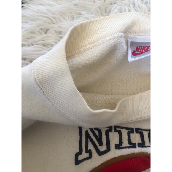 VTG Nike Air Swoosh Crew Neck Sweatshirt Size XL Made in USA Ivory RARE. E - Picture 9 of 12
